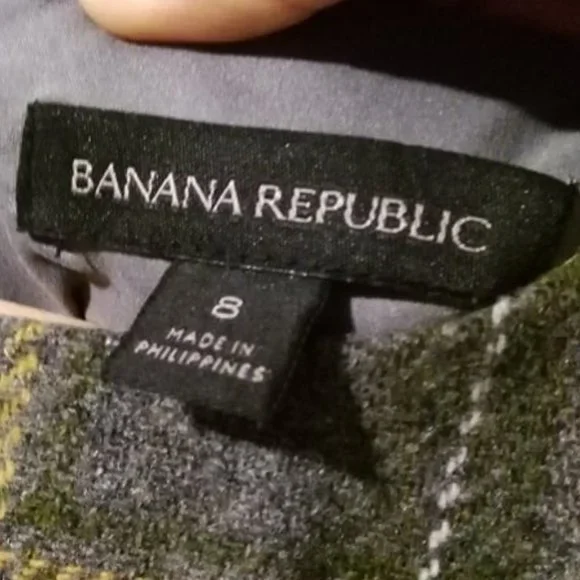 BANANA Republic Gray Checkered Classic Fit & Flare Dress 8 - Picture 3 of 6